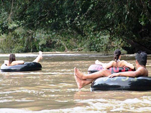 Tubing on the river